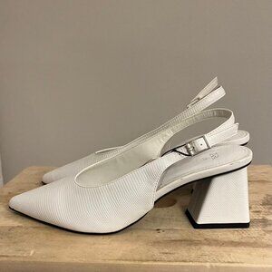 ZARA White Slingback